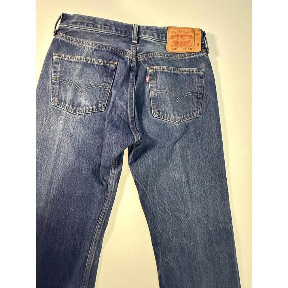 Levi's 501 Button Fly Jeans, Rigid Dark Wash Regular 5010000 - 33 x 32 - #0001